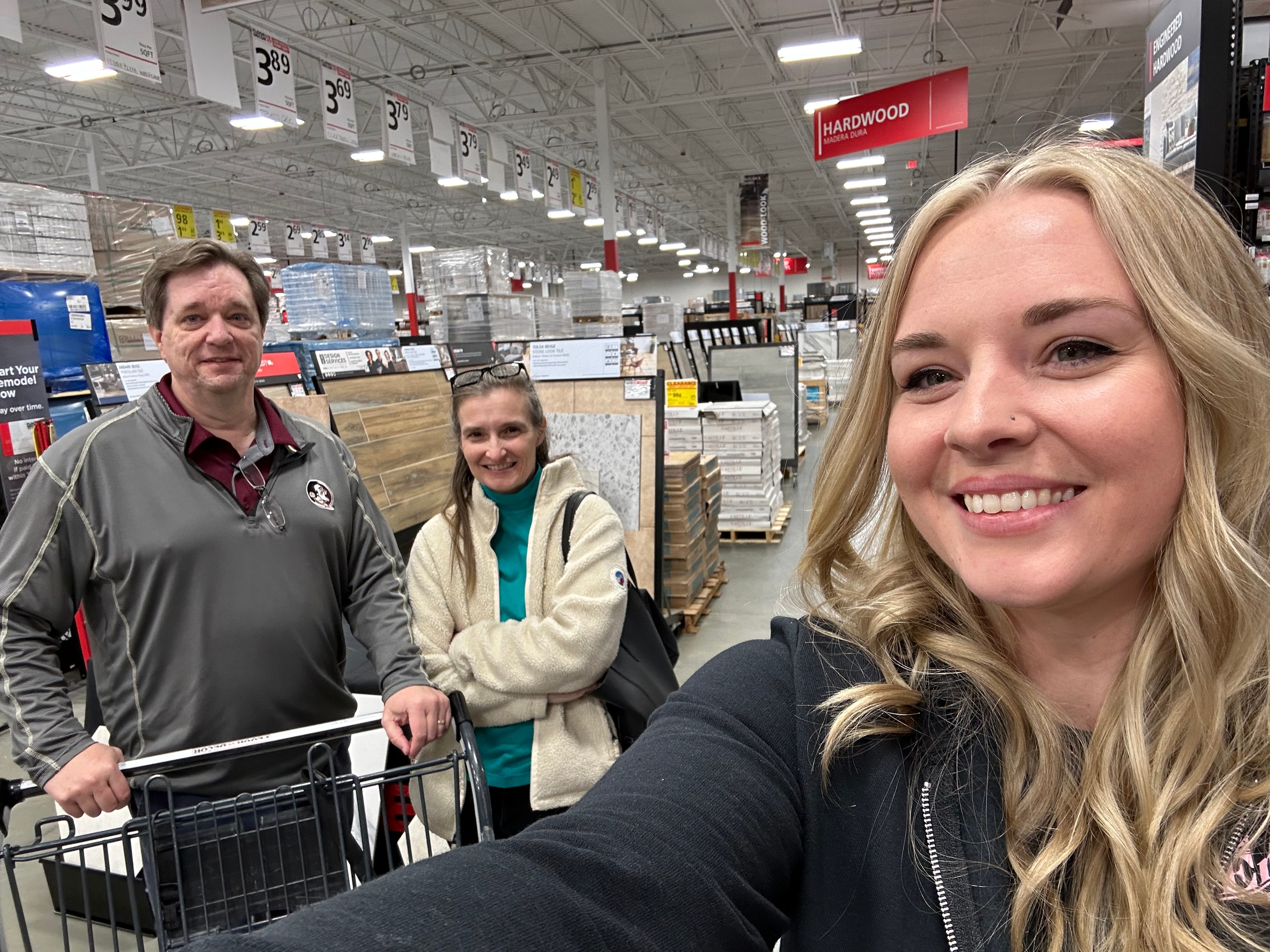 Tara and clients shopping at Floor & Decor