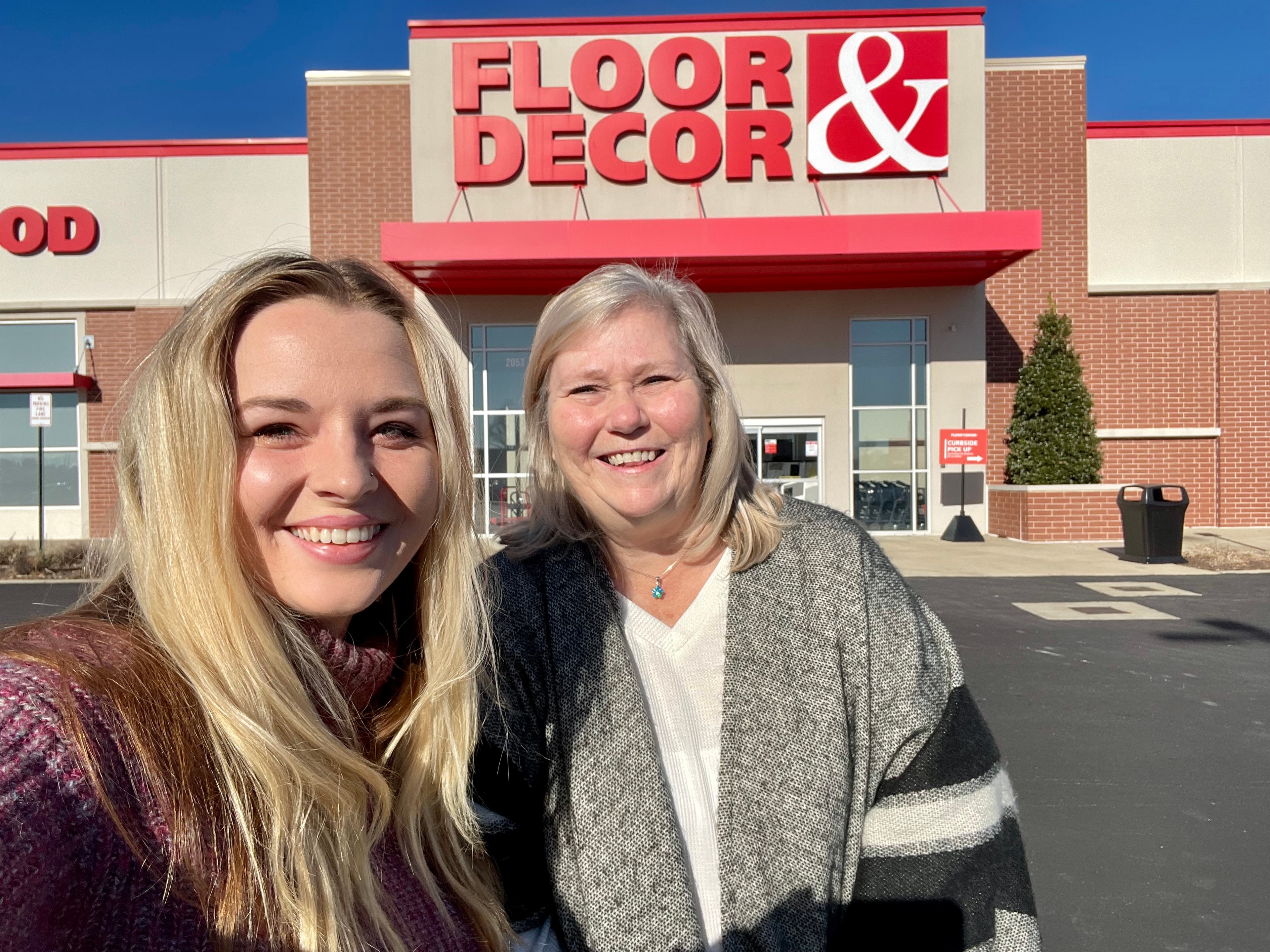 Tara and client at Floor & Decor picking tile